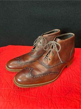 Cole Haan Brown Leather Wingtip Chukka Boots